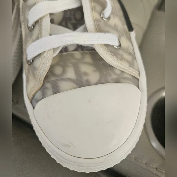 Dior Monogram High-Top Sneakers in Gray and White - Picture 6 of 10